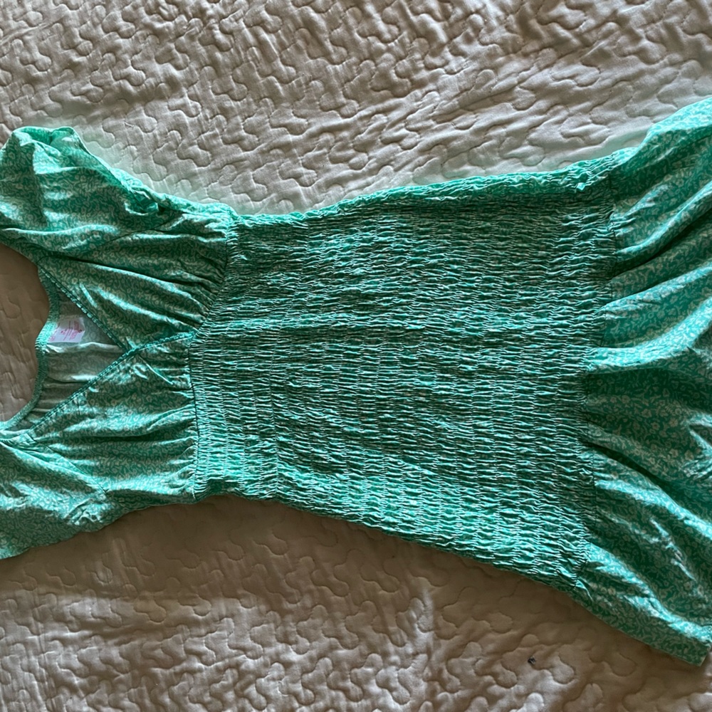 Green floral dress